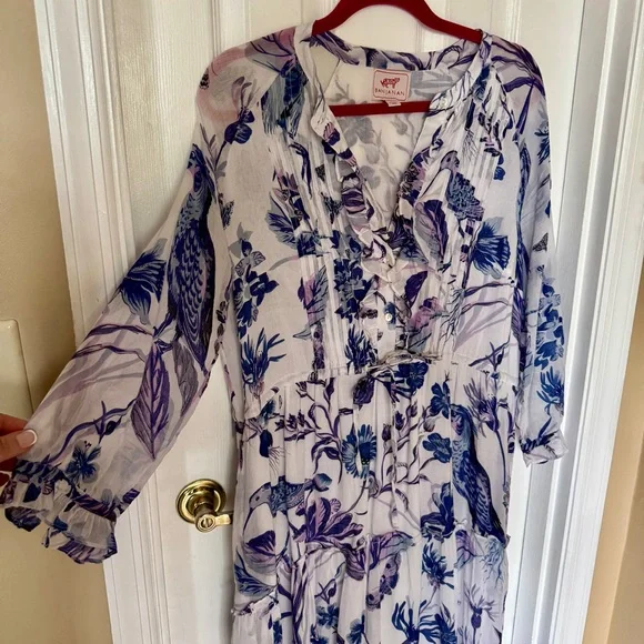 Banjanan Floral Blue and Lilac Maxi Dress - Picture 4 of 11